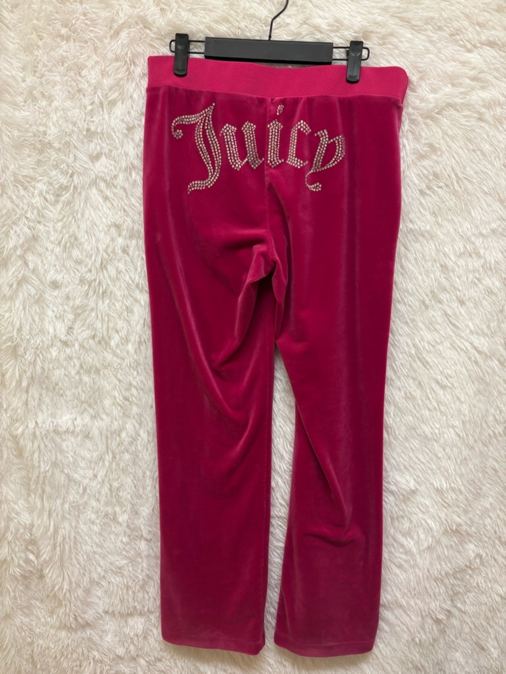 Juicy Couture Y2K Hot Pink Velour Rhinestone Logo Track Pants 💗 | Size Medium 💋✨